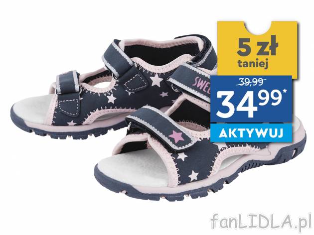 Sandały ze skórzaną wkładką , cena 39,99 PLN 
* Cena regularna: 39,99 / 1 ...