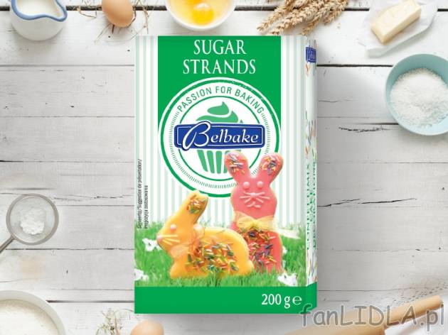 Posypka cukrowa , cena 2,00 PLN za 200 g/1 opak., 100 g=1,50 PLN.