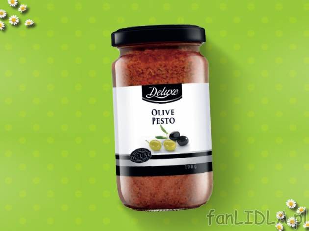 Pesto , cena 6,00 PLN za 190 g/1 opak., 100 g=3,68 PLN.  
-      różne rodzaje