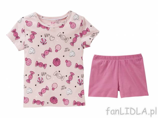 Piżama dziecięca , cena 12,99 PLN. Dziewczęca piżama składająca się z T-shirtu ...