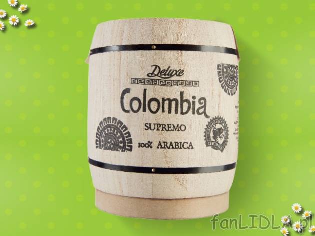 Kawa ziarnista Colombia , cena 19,00 PLN za 250 g/1 opak., 100 g=8,00 PLN.