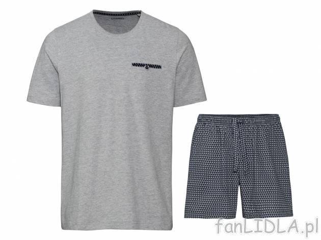 Piżama męska składająca się z T-shirtu i krótkich spodenek, cena 34,99 PLN ...