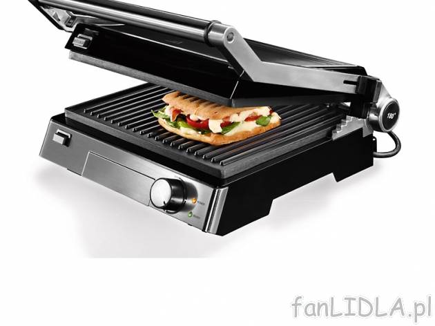 Grill kontaktowy , cena 179,00 PLN za 1 szt. 
- duża moc 2000 W zapewnia szybkie ...