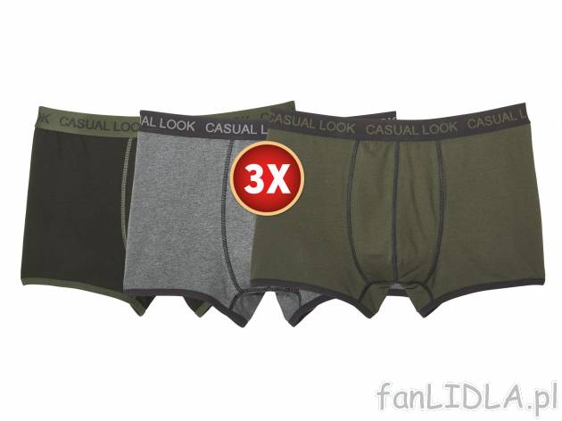 Bokserki męskie, 3 pary , cena 29,99 PLN za 1 opak. 
-  rozmiary: XL-4XL