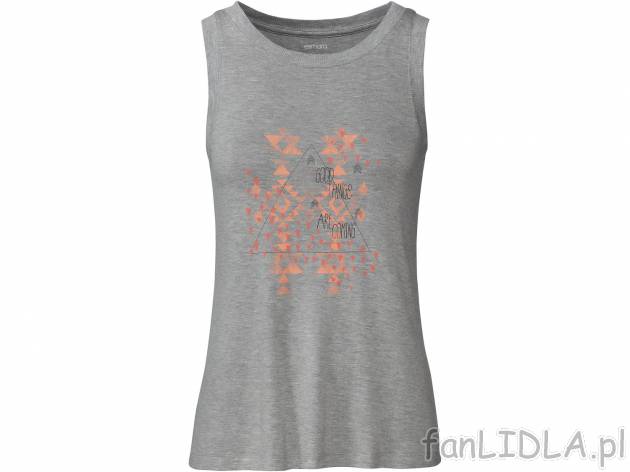 Top z wiskozy , cena 17,99 PLN. Damski top na szerokich ramiączkach. 
- rozmiary: ...