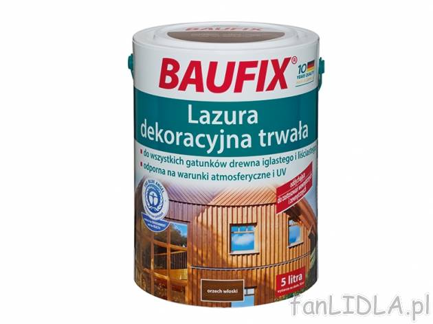 Lazura do drewna , cena 49,99 PLN za 5 l=1 opak., 1 l = 9,60 PLN. 
- do stosowania ...