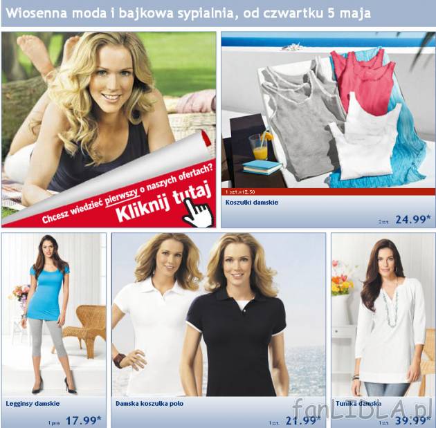 Wiosenna moda i bajkowa sypialnia od czwartku 5 maja 2011 - gazetka Lidl