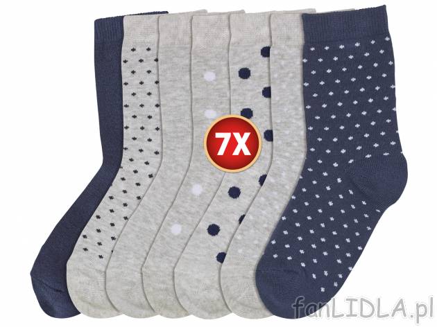 Skarpety dziewczęce PEPPERTS, 7 par , cena 19,99 PLN za 1 opak. 
- rozmiary: 27-42 ...