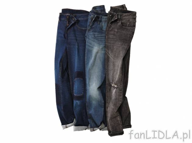 Jeansy SLIM lub BOYFRIEND Esmara, cena 44,99 PLN za 1 szt. 
- rozmiary: 36-44 (nie ...