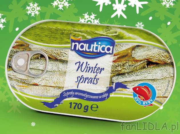 Szprot wędzony , cena 2,69 PLN za 170 g, 100g=1,58 PLN.  
-  Szprot wędzony