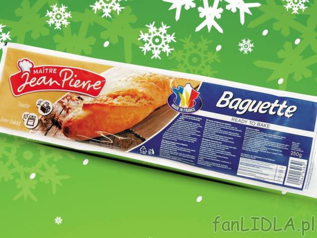 Bagietka pszenna , cena 3,99 PLN za 250g, 100g=1,60 PLN.  
-  Bagietka pszenna