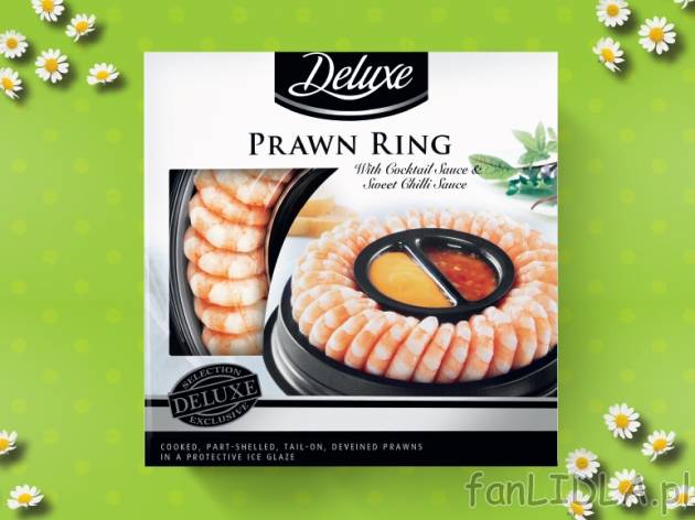 Krewetki wykwintne z sosem , cena 21,00 PLN za 270 g/1 opak., 1 kg=81,44 PLN.