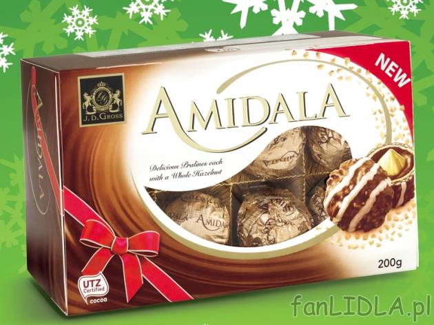 Praliny orzechowo-kakaowe , cena 12,99 PLN za 200 g, 100g=6,50 PLN. 
- Praliny ...
