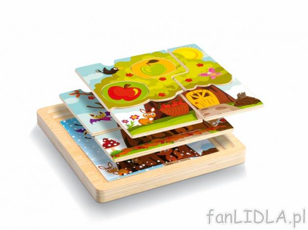 Puzzle drewniane , cena 12,99 PLN za 1 opak. 
- 3 warstwy
- 12 części
- farma, ...
