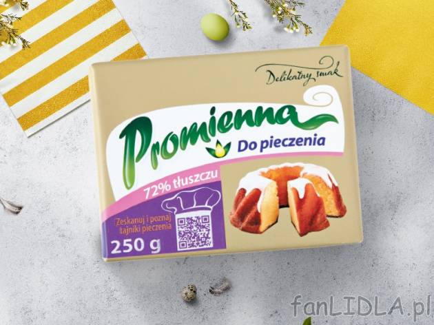 Promienna Margaryna 72% tł. , cena 0,00 PLN za 250 g/1 opak., 100 g=0,40 PLN.