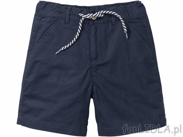 Bermudy chłopięce z lnem , cena 24,99 PLN 
- 55% lnu, 45% bawełny 
- rozmiary: ...