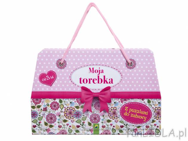 Książeczka w kształcie kuferka z puzzlami , cena 19,99 PLN za 1 opak. Książeczka ...