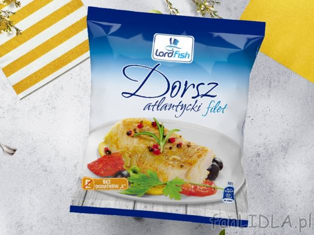 Lord Fish Dorsz atlantycki filet mrożony , cena 12,00 PLN za 475g/1 opak., 1kg=27,35 PLN.