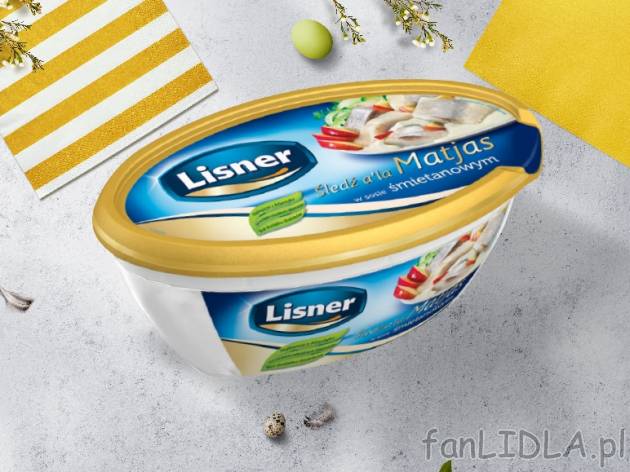 Lisner Filety śledziowe a\&#039;la Matjas w sosie żmietanowym , cena 4,00 ...