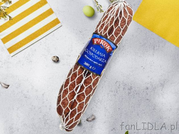 Pikok Kiełbasa gospodarza , cena 4,00 PLN za 300 g/1 opak., 1 kg=16,63 PLN.
