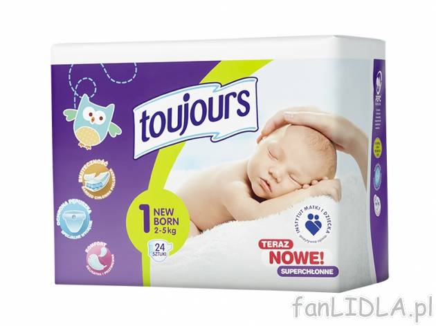 Pieluszki NEW BORN 2 - 5 kg - TANIEJ , cena 9,99 PLN za 1 opak = 24 szt. 
- pieluszki ...