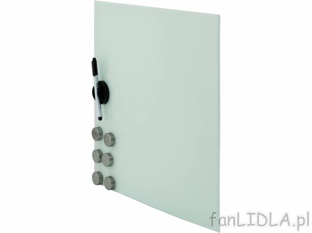 Szklana tablica magnetyczna , cena 44,99 PLN 
- ok. 40 x 40 cm
- w zestawie: 6 ...
