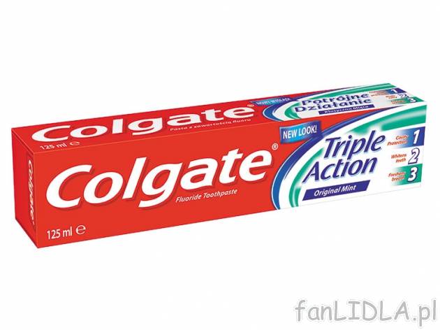 Colgate Triple Action lub Herbal White , cena 3,99 PLN za 125 ml/ 1 opak., 100 g ...