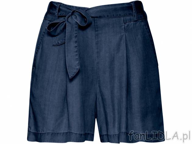 Szorty z lyocellu , cena 29,99 PLN. Damskie szorty o luźnym kroju, idealne na lato. ...