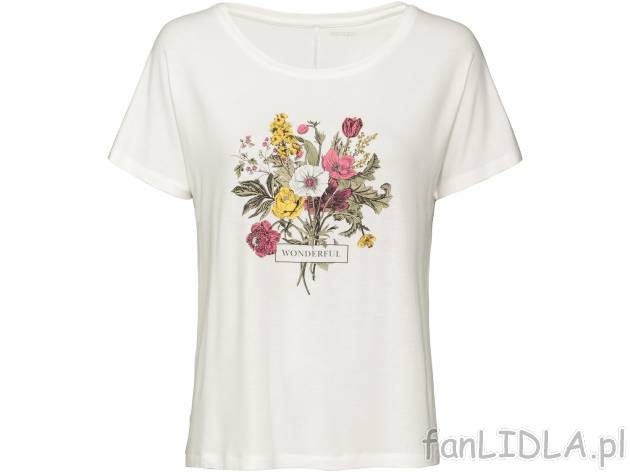 T-shirt z wiskozy , cena 19,99 PLN 
- 95% wiskozy (LENZING™ ECOVERO™), 5% elastanu ...