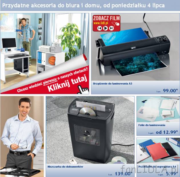 Gazetka Lidl od poniedziałku 4 lipca 2011. Przydatne akcesoria do biura i domu