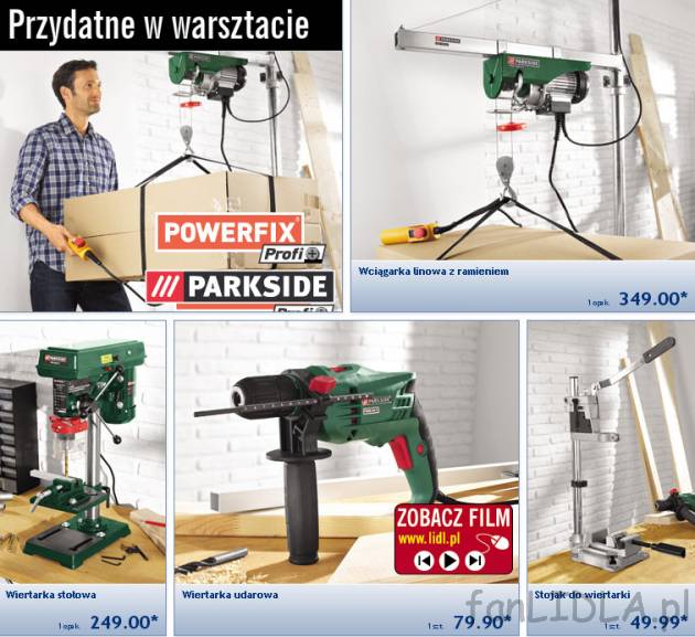 Wciągarka linowa z ramieniem Lidl 349PLN, Wiertarka stołowa z Lidla, wiertarka ...
