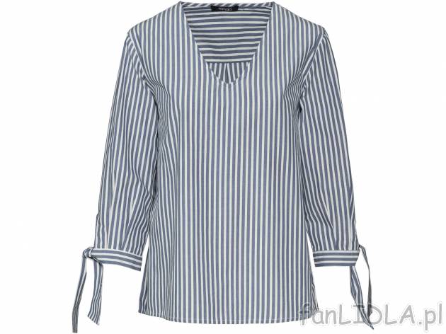 Bluzka z bawełny , cena 29,99 PLN. Damska bluzka z rękawami 3/4 z wycięciem w ...