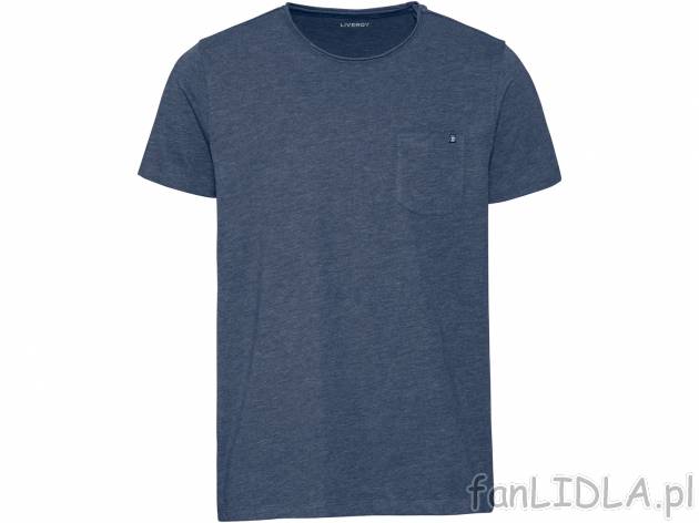 T-shirt , cena 19,99 PLN. Męski T-shirt z ozdobną kieszonką na piersi i okrągłym ...