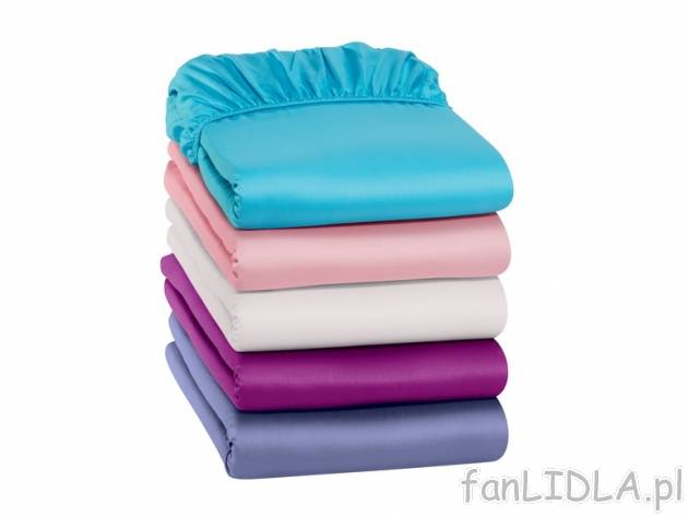 Satynowe prześcieradło z gumką 140-160x200 cm Meradiso, cena 39,99 PLN za 1 szt., ...