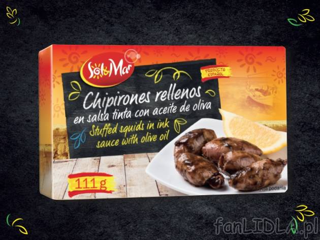 Kalmary w zalewie z oliwą , cena 6,00 PLN za 111 g/1 opak., 100 g=9,71 wg wagi ...