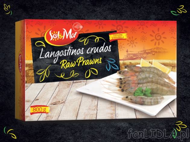 Krewetki Vannamei , cena 34,00 PLN za 800 g/1 opak., 1 kg=43,74 PLN.