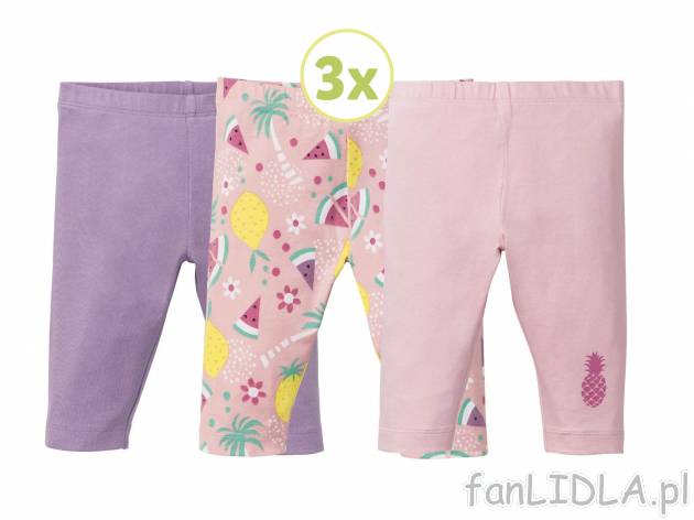 Legginsy, 3 pary* , cena 6,99 PLN 
- 95% bawełny, 5% elastanu (creora®)
- rozmiary ...
