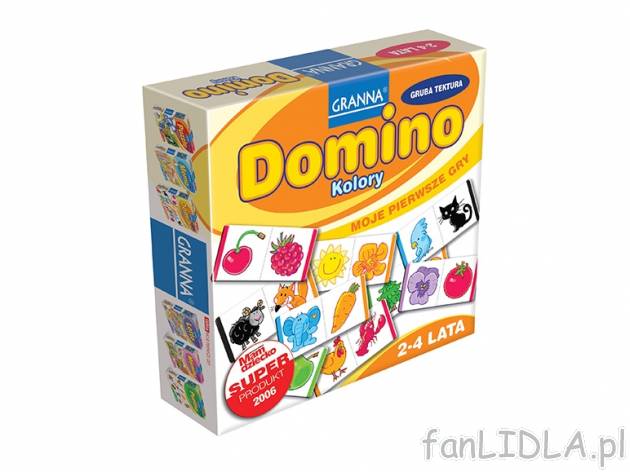GRA DOMINO KOLORY , cena 18,99 PLN za 1 szt. 
- gra zawiera 27 elementów obrazkowego ...