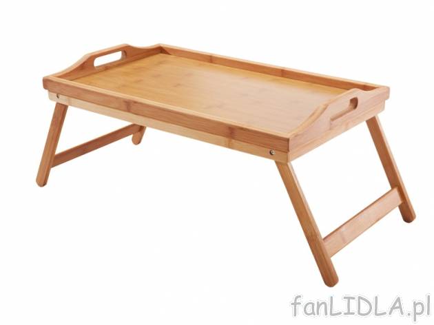 Bambusowy stolik śniadaniowy Livarno, cena 39,99 PLN za 1 opak. 
- wymiary po ...