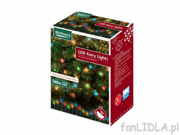 Kolorowy łańcuch świetlny 140 LED , cena 39,99 PLN za 1 opak. 
- 6 godz. timer ...
