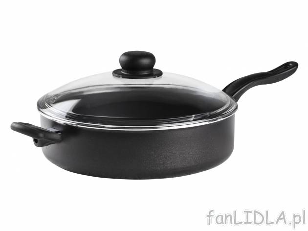 Patelnia aluminiowa z pokrywką Ø 28 cm , cena 54,90 PLN 
- szklana pokrywka
- ...