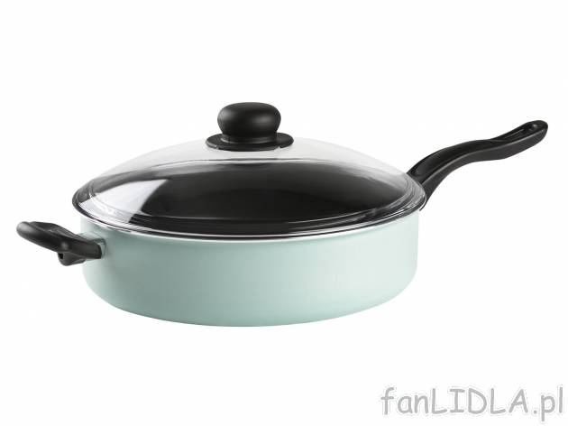 Patelnia aluminiowa z pokrywką Ø 28 cm , cena 54,90 PLN 
- szklana pokrywka
- ...