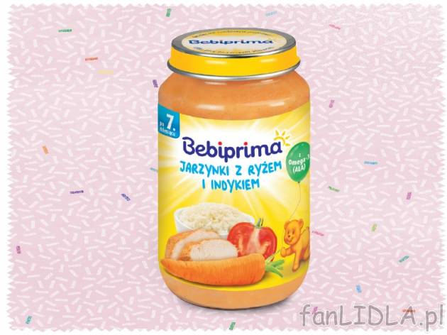Bebiprima Danie , cena 4,00 PLN za 220 g/1 opak., 100 g=2,04 PLN. 
- różne rodzaje ...