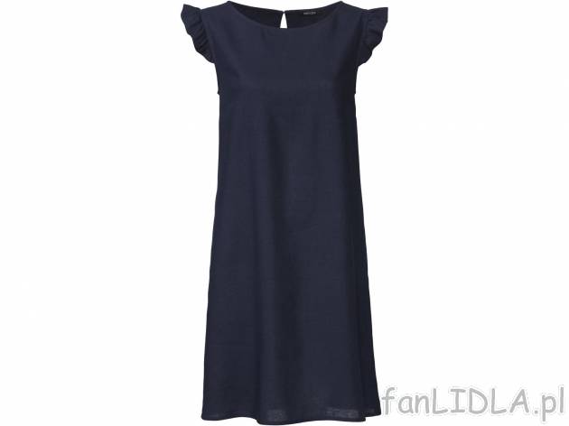 Sukienka z lnem , cena 39,99 PLN 
- rozmiary: 46-56*
- 55% lnu, 45% wiskozy (LENZING™ ...