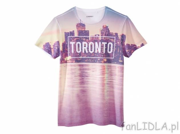 T - shirt męski Livergy, cena 19,99 PLN za 1 szt. 
- 4 wzory do wyboru 
- rozmiary: ...
