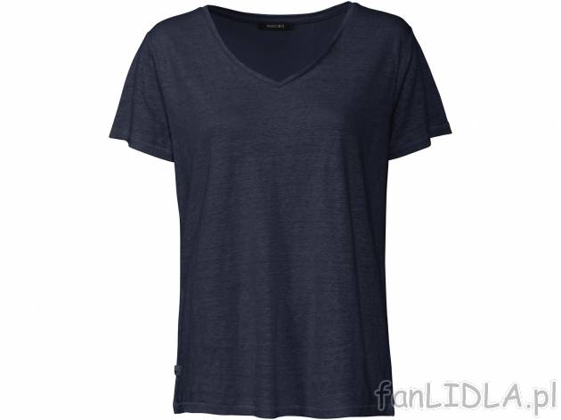 T-shirt z lnem , cena 34,99 PLN 
- 55% lnu, 45% wiskozy (LENZING™ ECOVERO™)
- ...