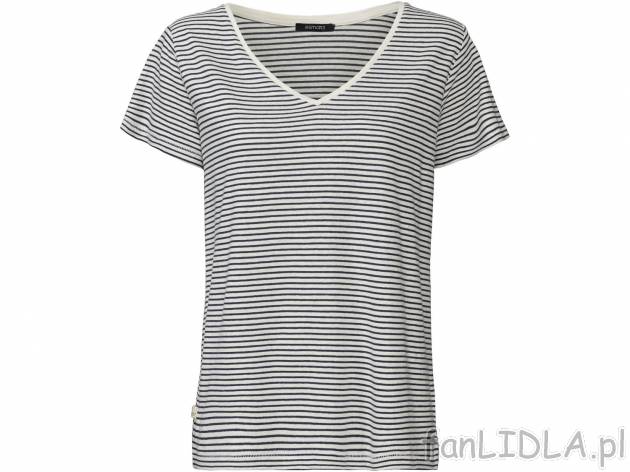 T-shirt z lnem , cena 34,99 PLN 
- 55% lnu, 45% wiskozy (LENZING™ ECOVERO™)
- ...