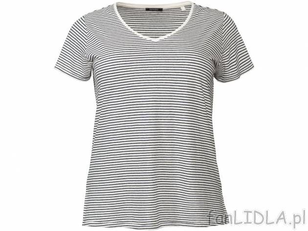 T-shirt z lnem , cena 34,99 PLN 
- 55% lnu, 45% wiskozy (LENZING™ ECOVERO™)
- ...