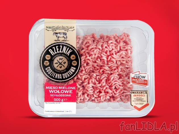 Mięso mielone wołowe , cena 7,00 PLN za 500g/1 opak., 1kg=15,98 PLN.