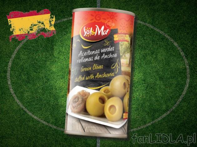 Hiszpańskie zielone oliwki Manzanilla z pastą z sardeli , cena 5,00 PLN za 425 ...
